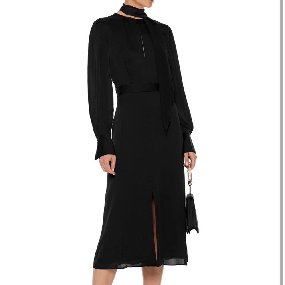 Equipment Calanne tie-neck satin midi dress